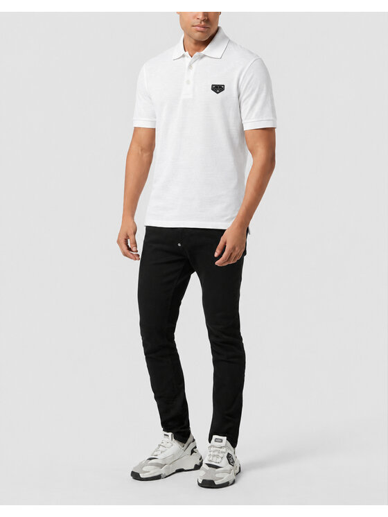 PHILIPP PLEIN PHILIPP PLEIN Polo 31668 Bianco Slim Fit