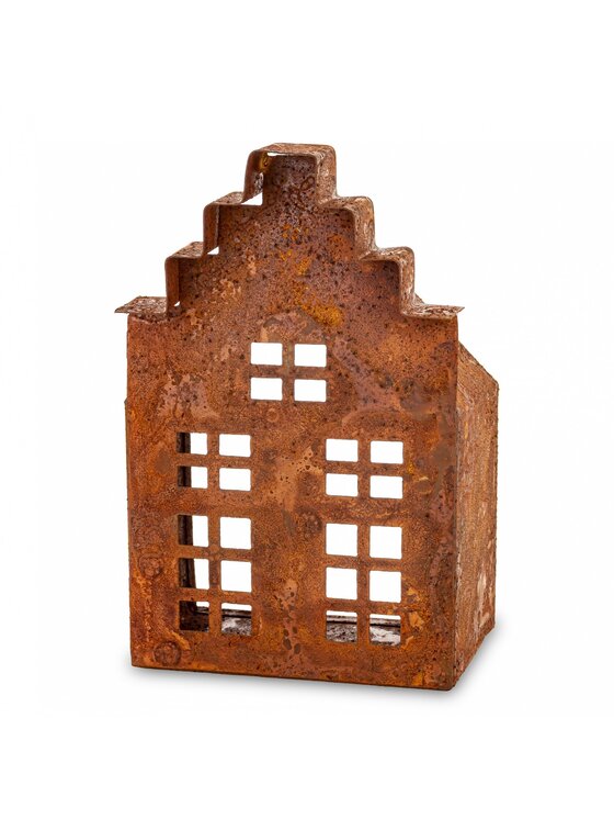 MIAhome MIAhome Figurka domek metalowy rdzawy RUGGINE small Pomarańczowy