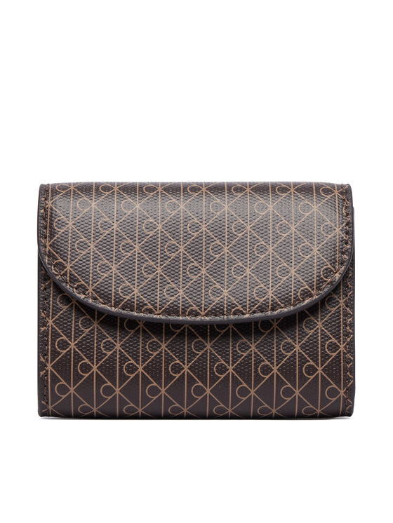 Calvin Klein Calvin Klein Портфейл Emblem Aop Flap Coin Wallet LV04F1226G Кафяв