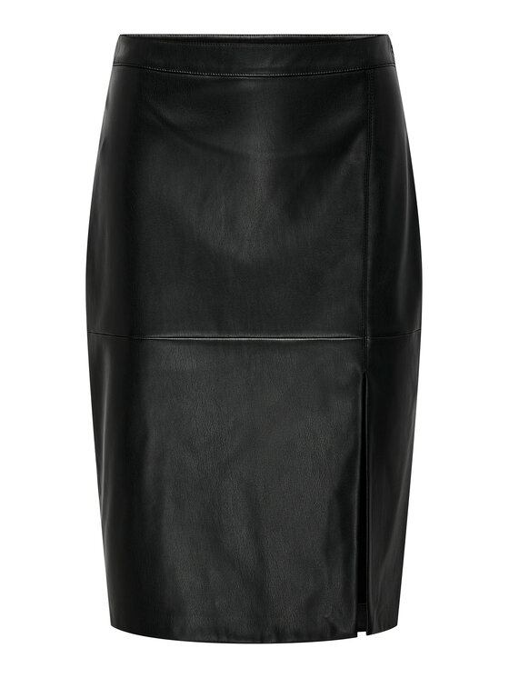 ONLY ONLY Sukně z imitace kůže Oline 15315998 Černá Slim Fit