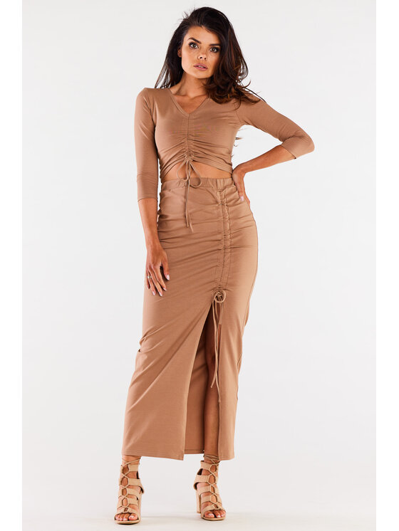 Infinite You Infinite You Spódnica M305 Beżowy Basic Fit