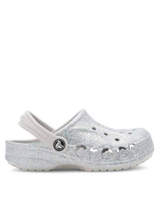 Crocs Natikače BAYA GLITTER CLOG K 207015-040 Srebrna