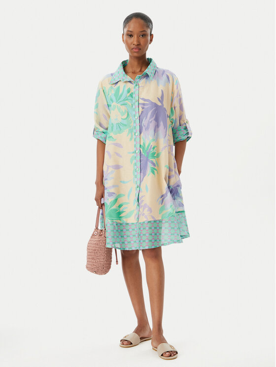 Iconique Iconique Рокля тип риза Madeira IC26-062 Цветен Relaxed Fit