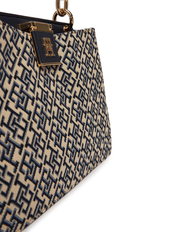 Tommy Hilfiger Tommy Hilfiger Ročna torba Th Her Med Satchel Jacqu AW0AW18639 Mornarsko modra