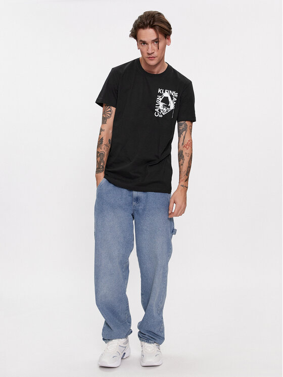 Calvin Klein Jeans Calvin Klein Jeans T-shirt Modern Metals Graphic J30J324640 Crna Regular Fit