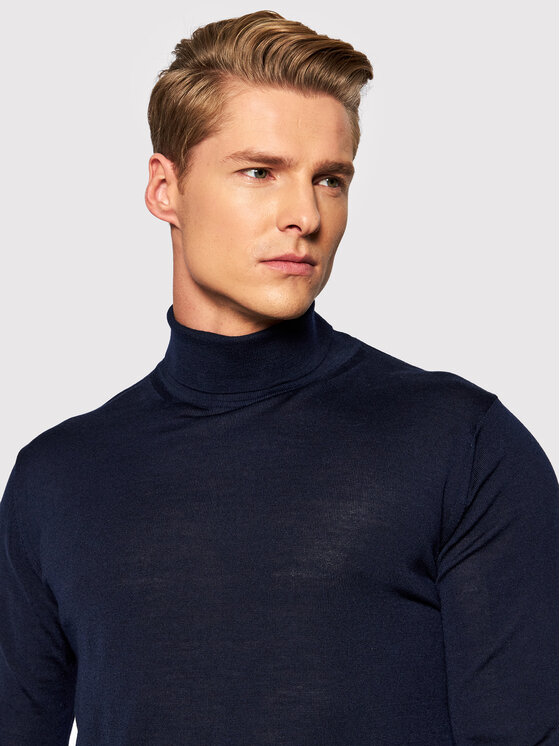 Stenströms Stenströms Bluză cu gât 422206 1350 Bleumarin Regular Fit