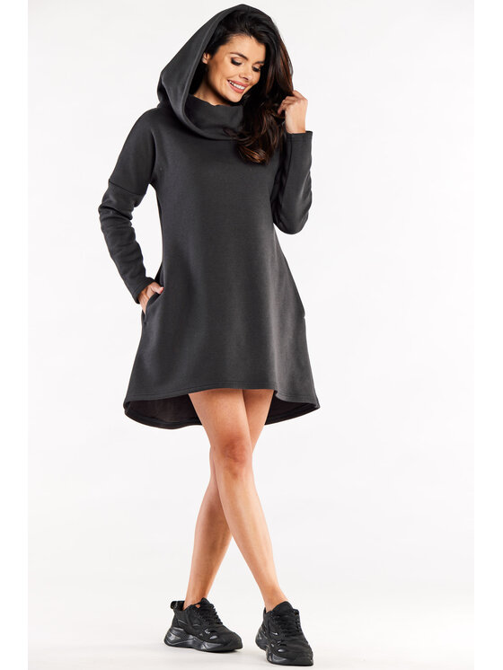 Infinite You Infinite You Sukienka dzianinowa M328 Szary Basic Fit