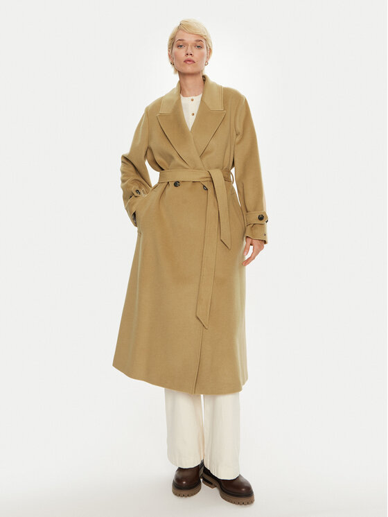 Tommy Hilfiger Cappotto di lana WW0WW43602 Beige Regular Fit, taglia : 44