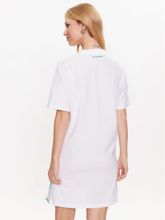 KARL LAGERFELD KARL LAGERFELD Sukienka codzienna Signature 231W1357 Biały Relaxed Fit