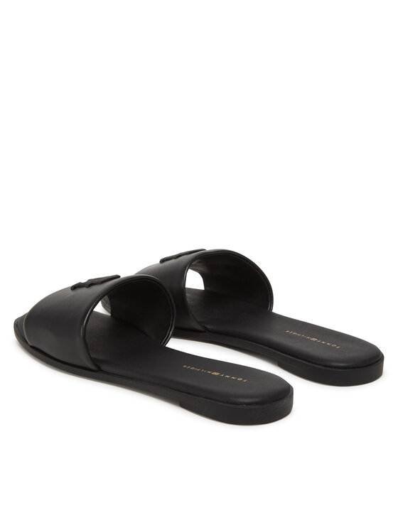Tommy Hilfiger Tommy Hilfiger Şlapi Th Logo Hardware Leather Mule FW0FW08806 Negru
