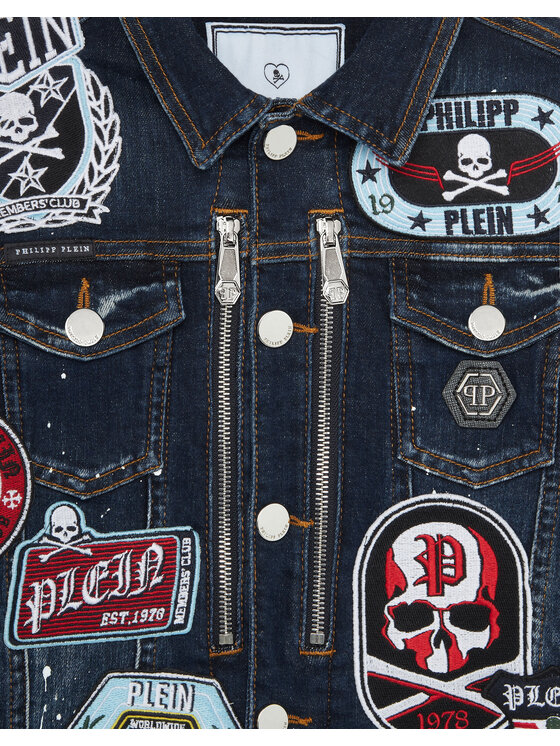 PHILIPP PLEIN PHILIPP PLEIN Kurtka jeansowa 20171 Błękitny Comfort Fit