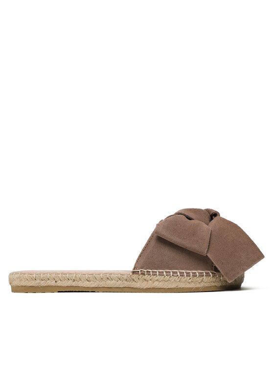 Manebi Espadrile Suede Sandals With Bow W 1.9 J0 Rjava