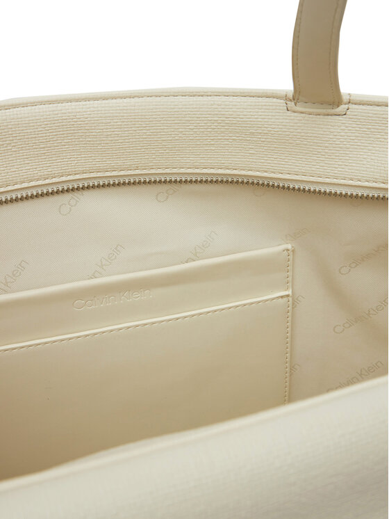Calvin Klein Calvin Klein Дамска чанта Ck Medium Shopper_Tex K60K613178 Бял