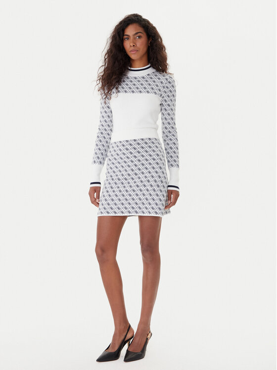 Guess Guess Fustă tip creion W5BD81 Z3JD2 Écru Slim Fit