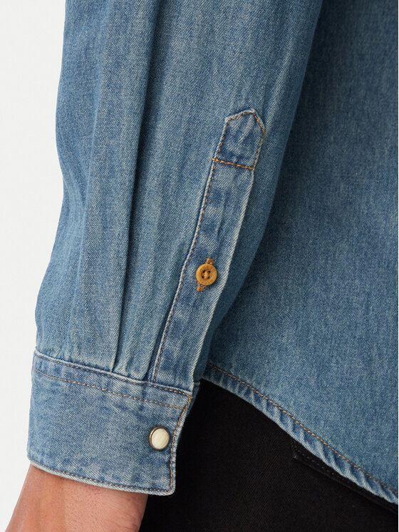 Guess Guess džinsiniai marškiniai M6BH02 D2068 Mėlyna Slim Fit