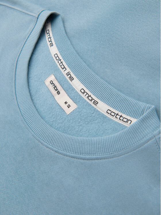 Ombre Ombre Bluza OM-SSBN-0271 Niebieski jasny Regular Fit