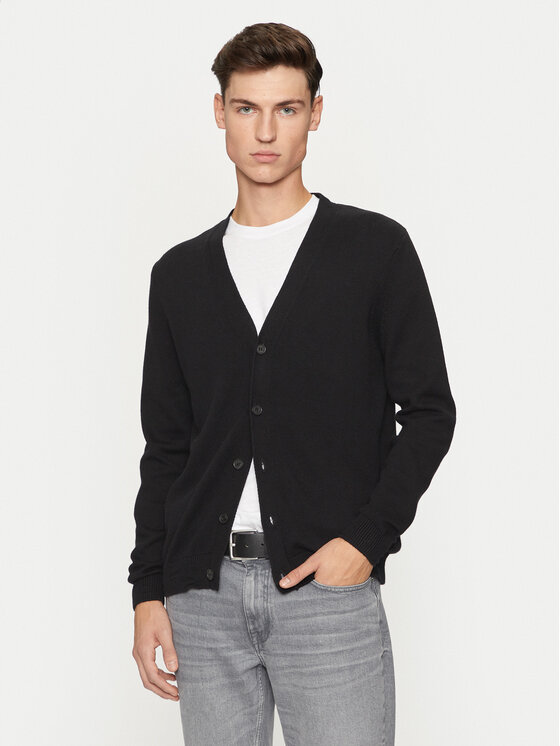 REPLAY REPLAY Kardigán UK4456.000.G23138B Fekete Regular Fit