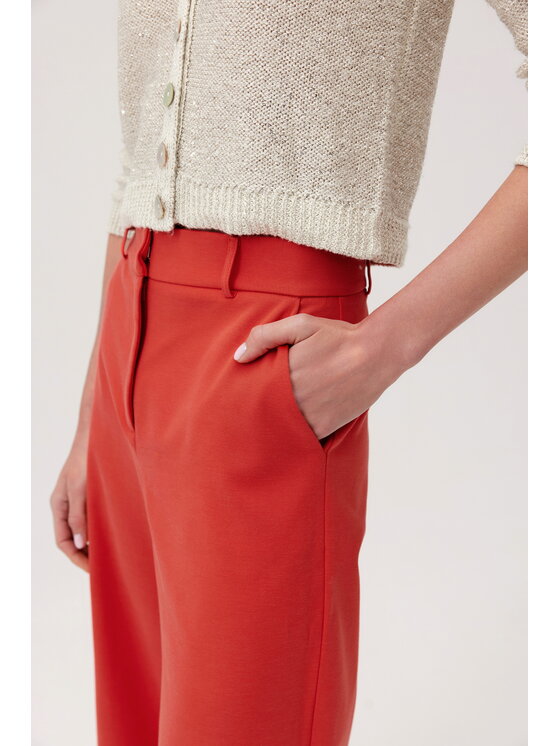 TOTU TOTU Spodnie damskie CULOTTE Koralowy Wide Leg