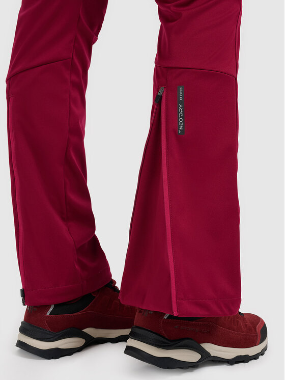 4F 4F Spodnie outdoor HALNY Bordowy Slim Fit