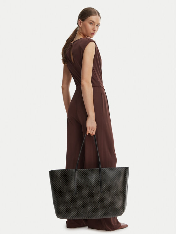 Calvin Klein Calvin Klein Handtasche Emblem Aop Large Tote W/ Pouch LV04F3364G Schwarz