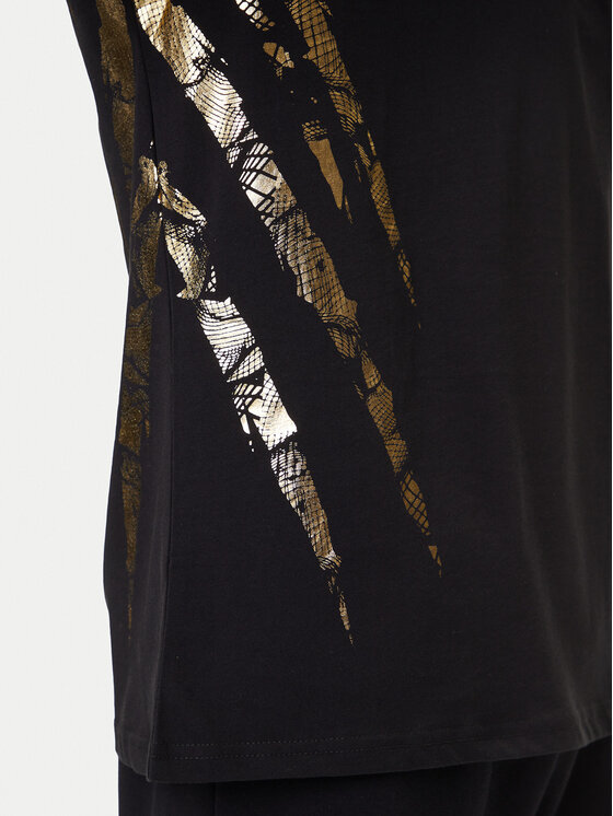 Plein Sport Plein Sport Marškinėliai FAEC MTK8358 STE001N Juoda Loose Fit