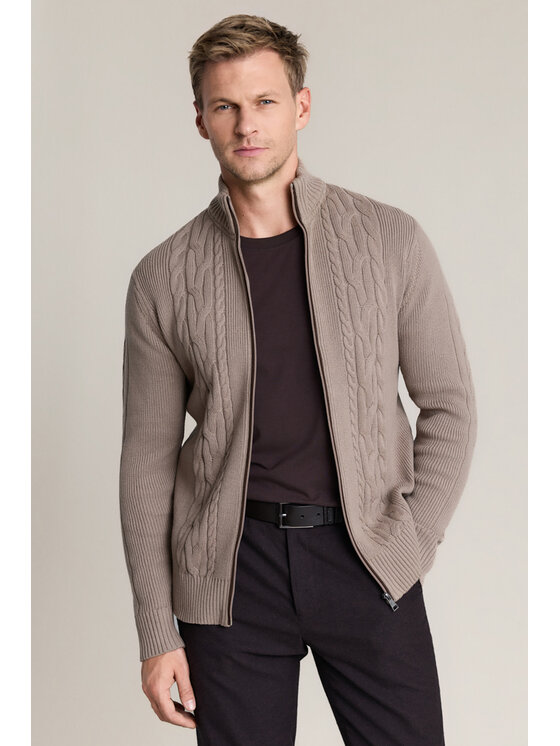 Lancerto Lancerto Sweter Jorund SW073226000081 Beżowy Regular Fit