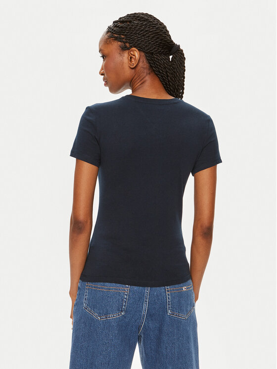 Tommy Jeans Tommy Jeans Póló Linear DW0DW18398 Sötétkék Slim Fit