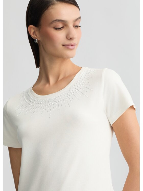Liu Jo Liu Jo T-Shirt TA5214JS003M9127 Biały Regular Fit