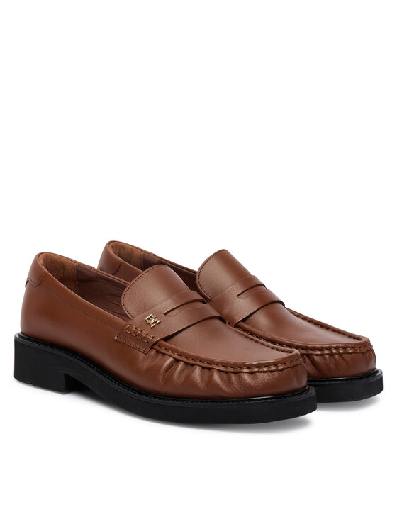 Tommy Hilfiger Tommy Hilfiger Mokasíny Th Square Toe Leather Loafer FW0FW08977 Hnedá