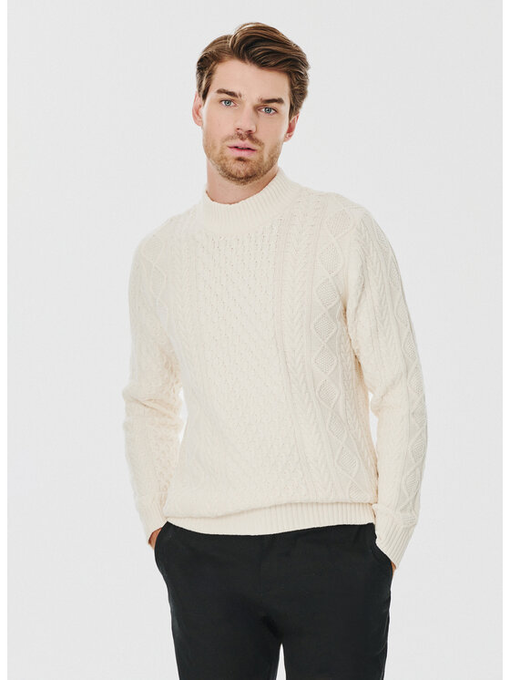 Pako Lorente Pako Lorente Sweter P24WF-2X-024 Beżowy Classic Fit