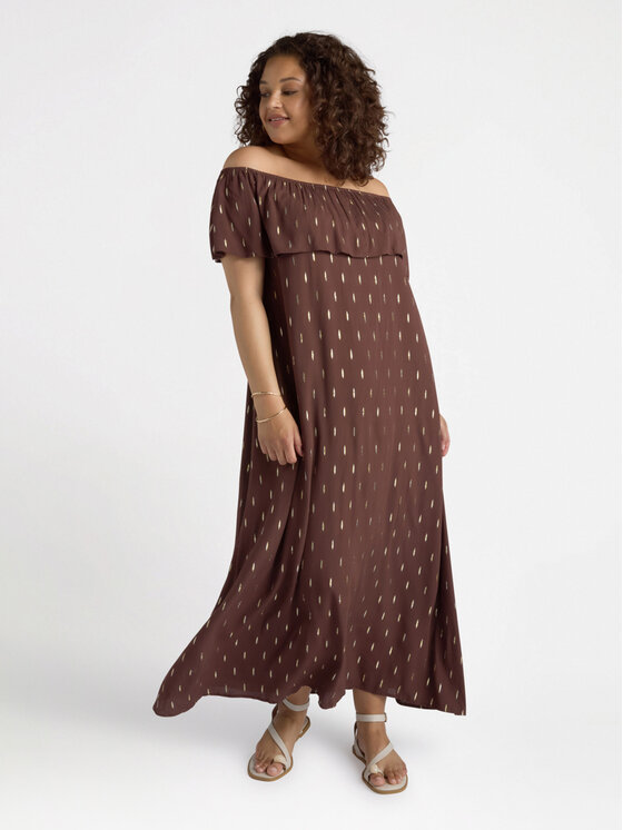 Fiorella Rubino Fiorella Rubino Sukienka wieczorowa 7457L001130N022 Brązowy A-Line Fit