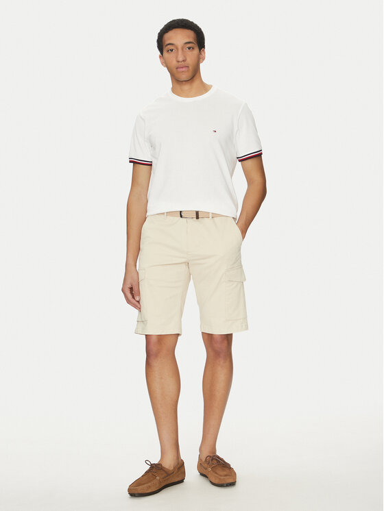 Tommy Hilfiger Tommy Hilfiger T-krekls Global Stripe MW0MW38630 Balts Regular Fit