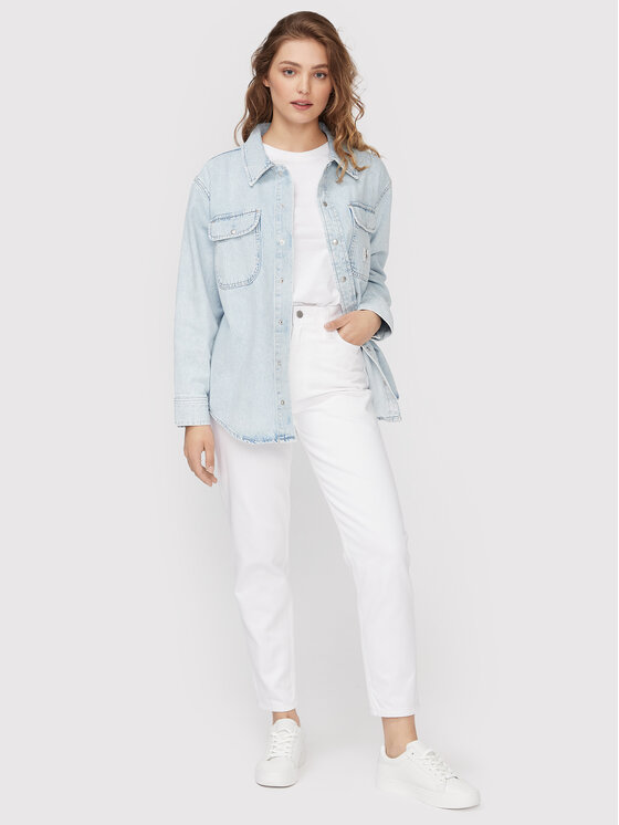 Calvin Klein Jeans Calvin Klein Jeans Jeansy J20J218514 Bílá Mom Fit