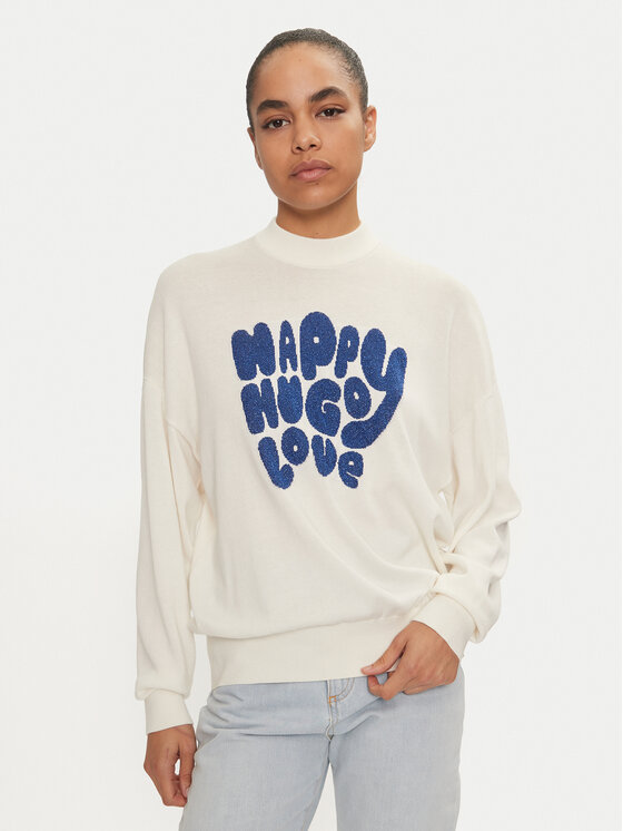 HUGO Hugo Pulover Sidara 50522527 Écru Regular Fit