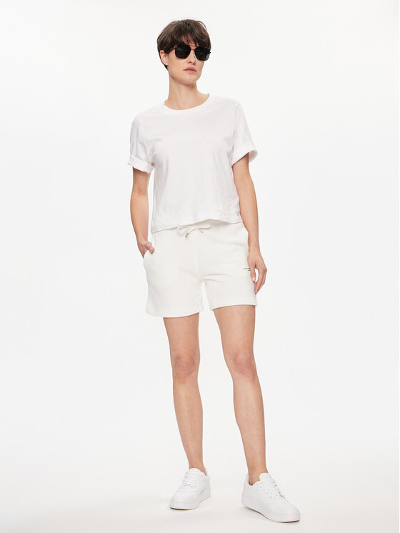 Tommy Hilfiger Tommy Hilfiger Pantaloni scurți sport 1985 WW0WW38348 Écru