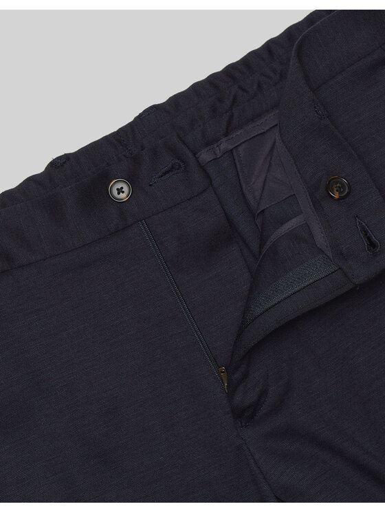 Borgio Borgio Spodnie garniturowe nepi Granatowy Slim Fit