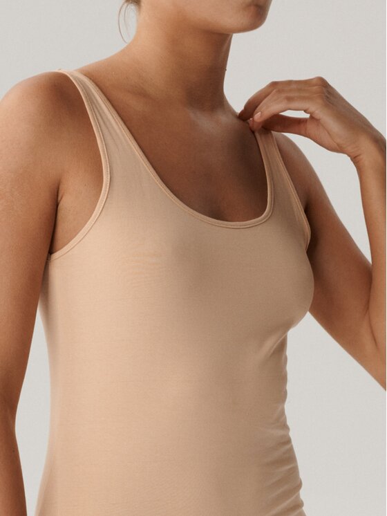 Atlantic Atlantic Top basic Beżowy Regular Fit