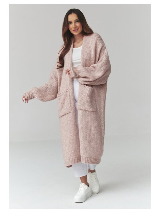 Makadamia Makadamia Sweter S172 Różowy Loose Fit