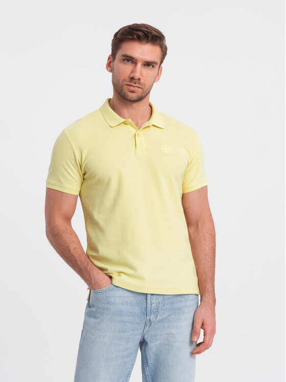 Ombre Ombre Polokošile OM-POBS-0100 Žlutá Regular Fit