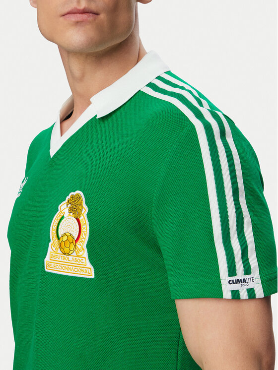 adidas adidas Тениска от техническо трико Mexico Home Jersey 1986 JN3710 Зелен Slim Fit