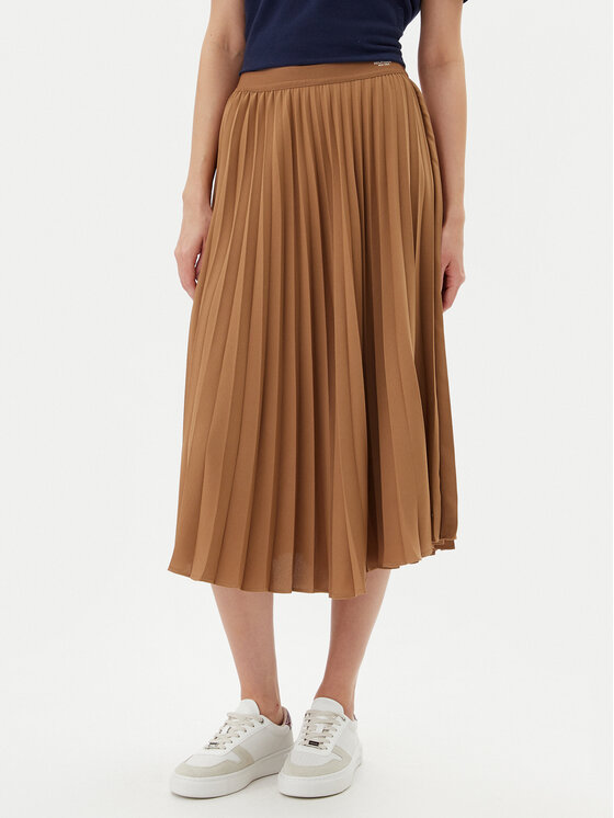 Tommy Hilfiger Spódnica plisowana, rozmiar 44, Brązowa, WW0WW43886