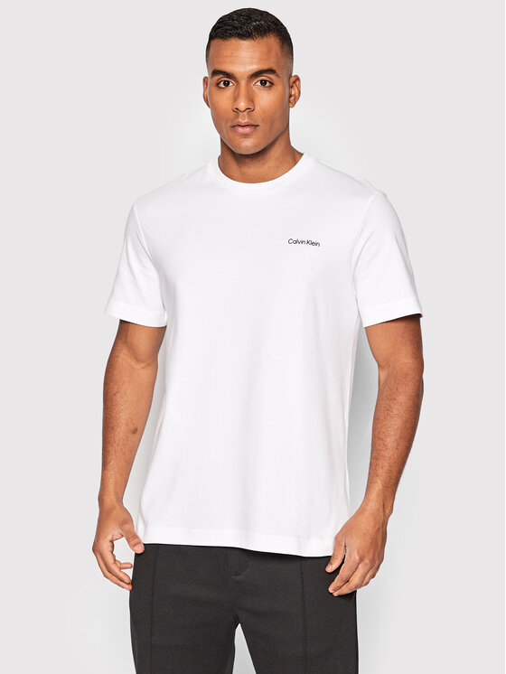 Calvin Klein Calvin Klein Tricou Micro Logo Interlock K10K109894 Alb Regular Fit