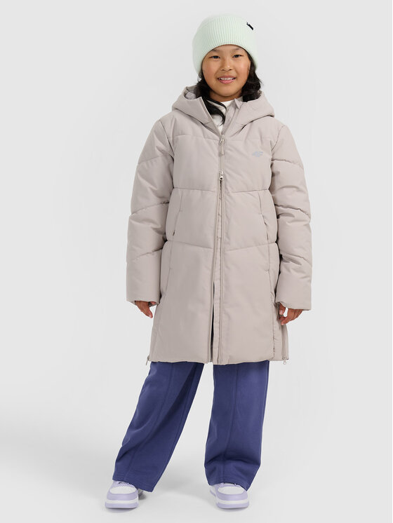 4F 4F Płaszcz zimowy OUTERWEAR Beżowy Regular Fit