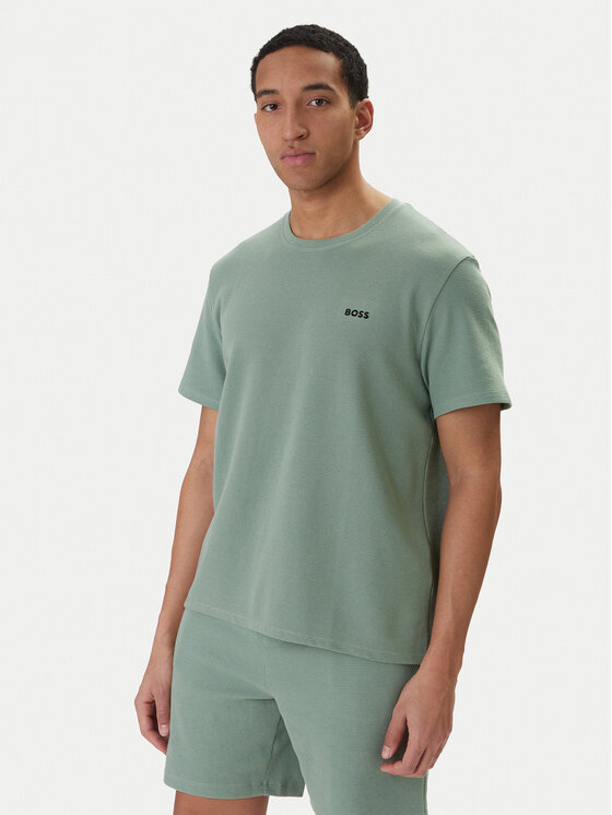 BOSS BOSS Тишърт Waffle 50535891 Зелен Regular Fit