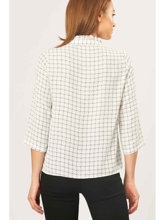 QUIOSQUE QUIOSQUE Blúzka GOFFER SHIRT Biela Regular Fit