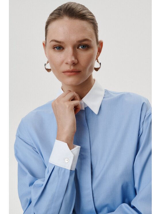 MARI PRETI MARI PRETI Camicia Nebbia Blu Regular Fit