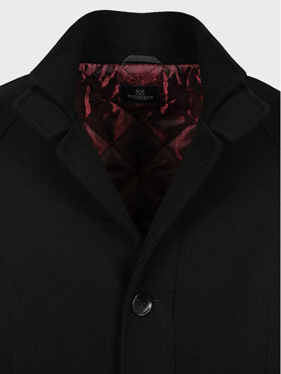 Evenemen Evenemen Płaszcz zimowy VISTA Czarny Slim Fit