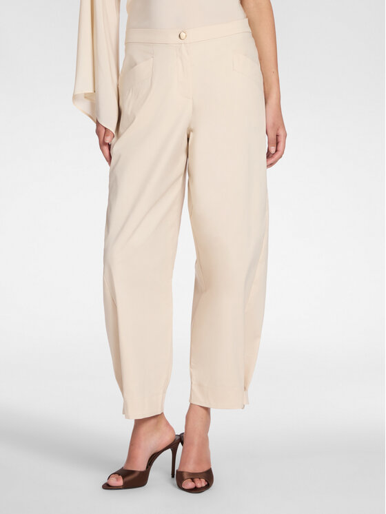 Elena Mirò Elena Mirò Spodnie materiałowe P189P000430N002 Kremowy Regular Fit