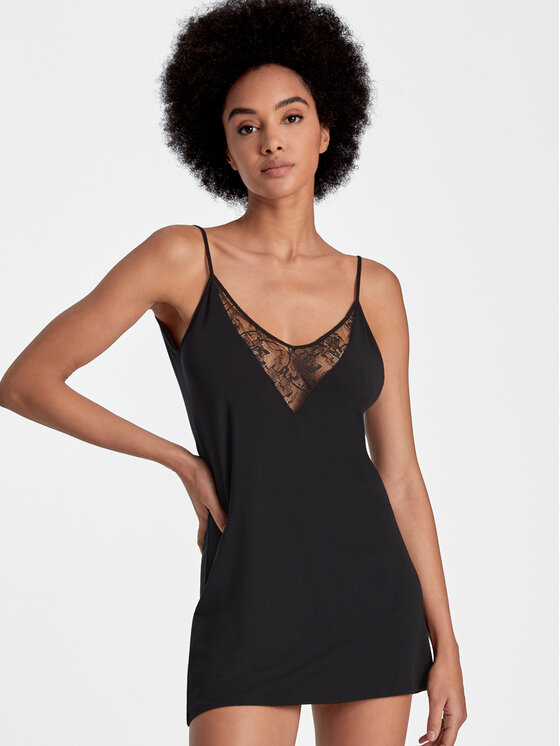 Aubade Aubade Camicia da notte RL40 Nero Regular Fit