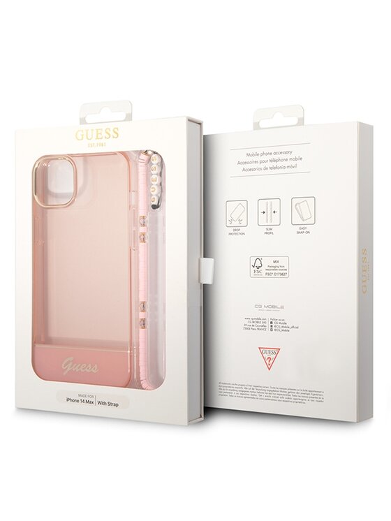 Guess Guess Etui na telefon Pearl Różowe złocenie